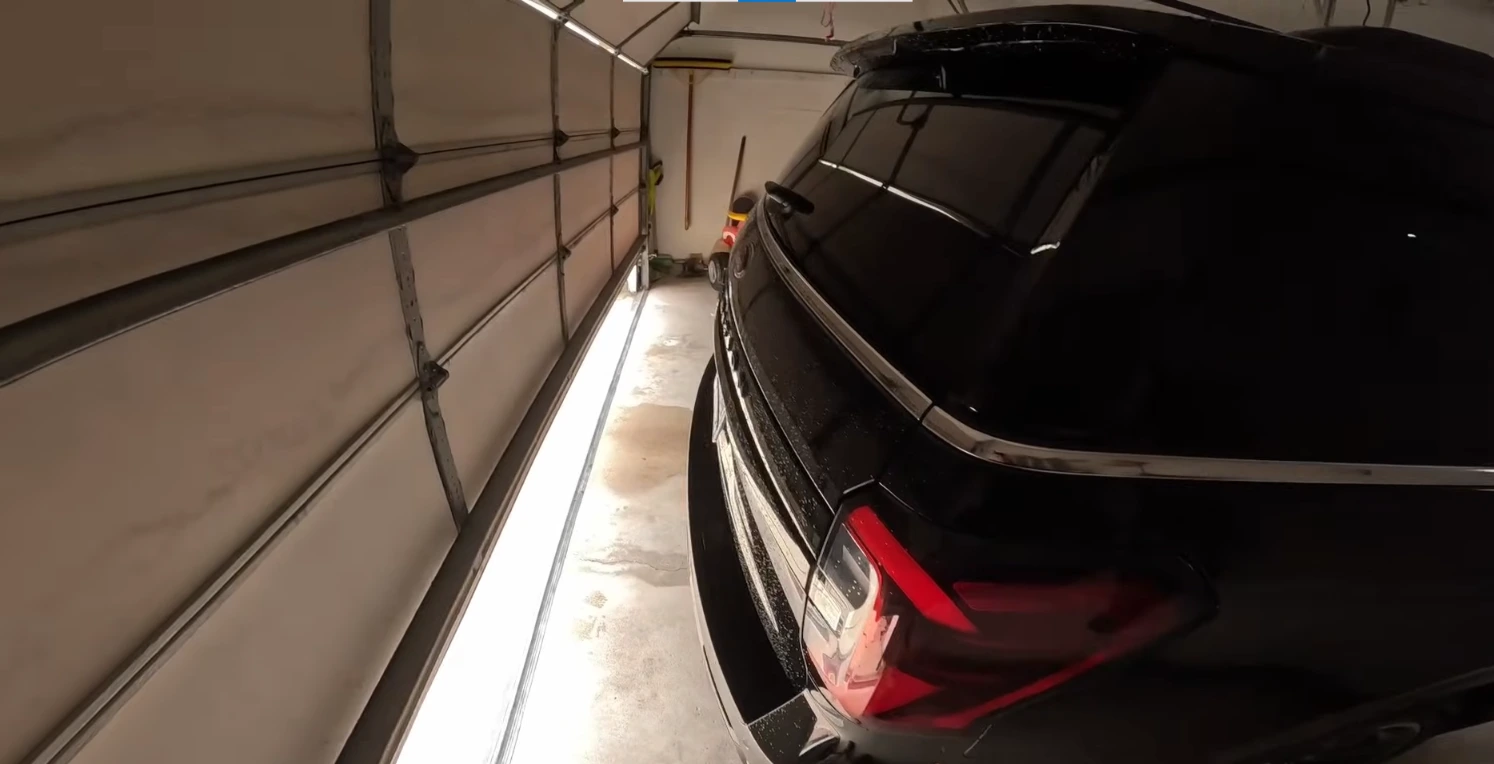 Car parked safely inside a Franklin, TN home garage after service